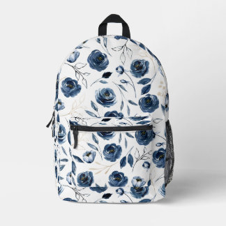 Sac À Dos Imprimé Flore Bleue Motif Floral