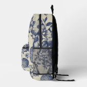 Sac À Dos Imprimé Flore d'impression florale de fleurs bleues antiqu (Droite)
