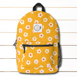 Sac À Dos Imprimé Flore Jaune moderne tendance Ajouter logo Entrepri<br><div class="desc">Le sac à dos d'entreprise moderne tendance Floral Jaune Ajouter Logo présente un motif floral moderne tendance en blanc, rose et orange sur un arrière - plan jaune avec votre logo d'entreprise personnalisé. Parfait pour les cadeaux d'entreprise, l'école, les sports, la salle de gym, les voyages et plus encore. Conçu...</div>