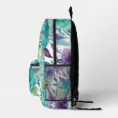 Sac À Dos Imprimé Flores d'aquarelle bleu Rose pourpre (Droite)