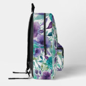 Sac À Dos Imprimé Flores d'aquarelle bleu Rose pourpre (Gauche)