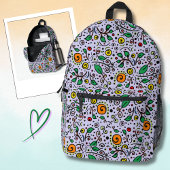 Sac À Dos Imprimé Flower Pattern orange Swirl Berry on Lilac - 