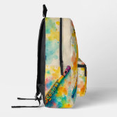 Sac À Dos Imprimé Flûte d'aquarelle vive personnalisée (Gauche)