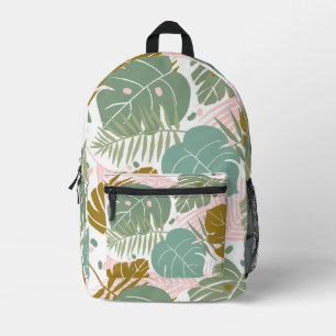 Sac À Dos Imprimé Foliage Tropical - Motif Monstère Et Feuille De Pa