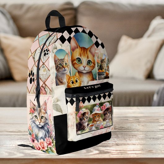 Sac À Dos Imprimé Folle de chats Bohème Chic