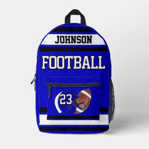 Sac À Dos Imprimé Football Royal Bleu - Modifiable