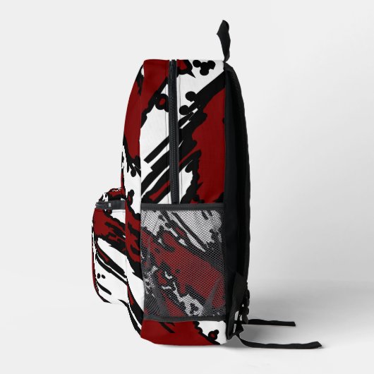 Sac À Dos Imprimé For Trend Lovers – Deep Red Abstract Backpack (Droite)