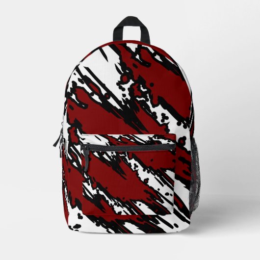 Sac À Dos Imprimé For Trend Lovers – Deep Red Abstract Backpack (Recto)