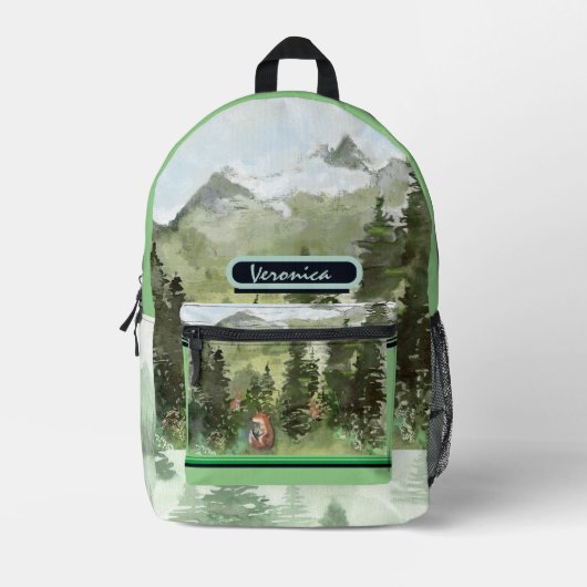 Sac À Dos Imprimé Forêt d'aquarelle (Recto)