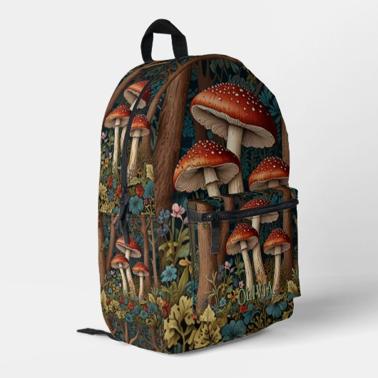 Sac À Dos Imprimé Forêt de champignons rétro (Coin arrière gauche)