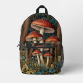 Sac À Dos Imprimé Forêt de champignons rétro (Recto)