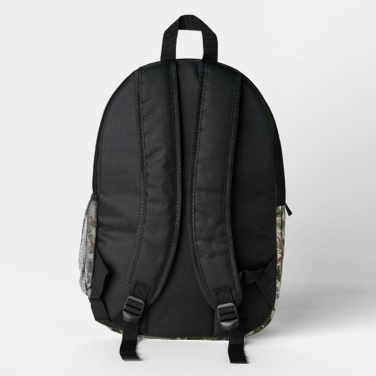 Sac À Dos Imprimé Forêt rustique sauvage | Monogramme (Verso)