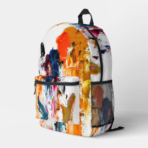 Sac À Dos Imprimé Formes Abstraites Nées de la Palette d'un Artiste