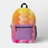 Sac À Dos Imprimé Formes Hexagones géométriques jaune rose (Recto)