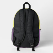 Sac À Dos Imprimé Formes Hexagones géométriques jaune rose (Verso)