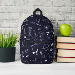 Sac À Dos Imprimé Formulaires scientifiques Motif Personnalisé<br><div class="desc">Formules scientifiques sur un tableau bleu motif design personnalisé.</div>