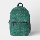 Sac À Dos Imprimé Formules mathématiques Geek vert (Recto)