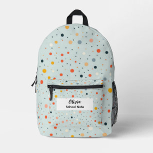 Sac À Dos Imprimé Fournitures de rentrée scolaire à pois colorés