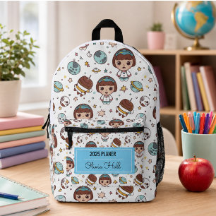 Sac À Dos Imprimé Fournitures de rentrée scolaire Espace Dessin Anim