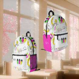 Sac À Dos Imprimé Fournitures scolaires mignonnes à main