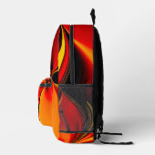 Sac À Dos Imprimé Fractale Orange Fury (Droite)