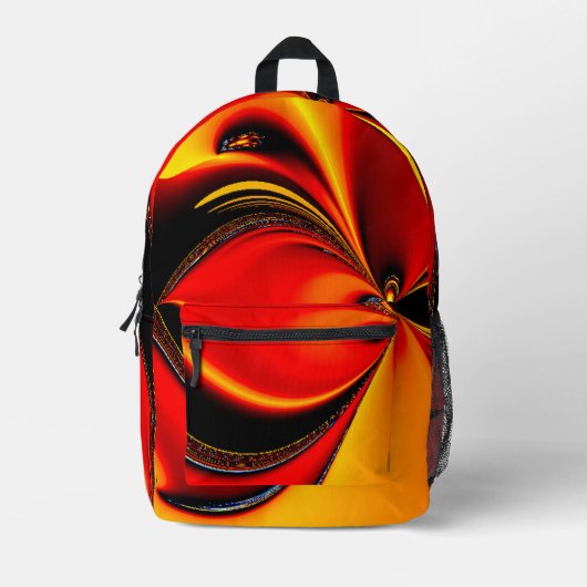 Sac À Dos Imprimé Fractale Orange Fury (Recto)
