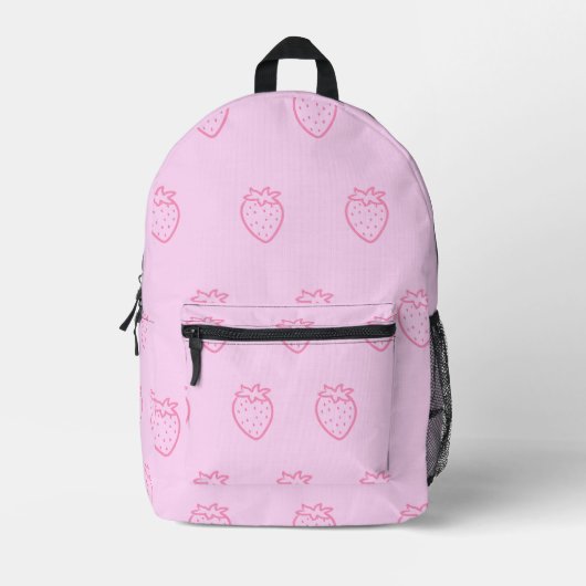 Sac À Dos Imprimé Fraise rose pâle (Recto)