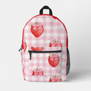 Sac À Dos Imprimé Fraise rose retour à l'école