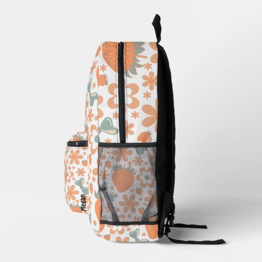 Sac À Dos Imprimé Fraises et fleurs rétro mignonnes (Droite)