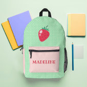 Sac À Dos Imprimé Fraises Green Polka Pot Girls