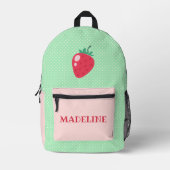 Sac À Dos Imprimé Fraises Green Polka Pot Girls (Recto)