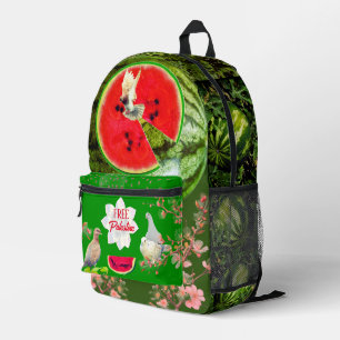 Sac À Dos Imprimé Free Palestine Inspiration Watermelon Jasmine Hope