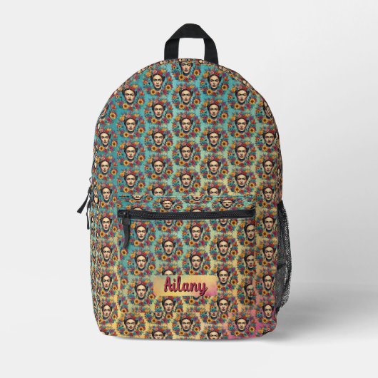 Sac À Dos Imprimé Frida Kahlo (Recto)