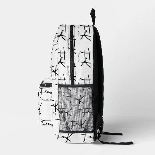Sac À Dos Imprimé Frida Kahlo Monogram "FK" Signature Pattern (Droite)