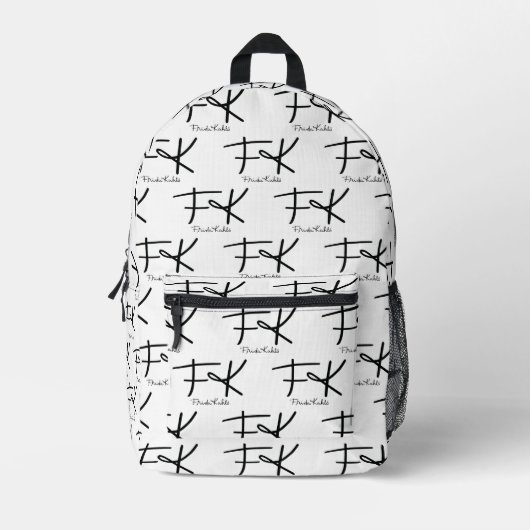 Sac À Dos Imprimé Frida Kahlo Monogram "FK" Signature Pattern (Recto)