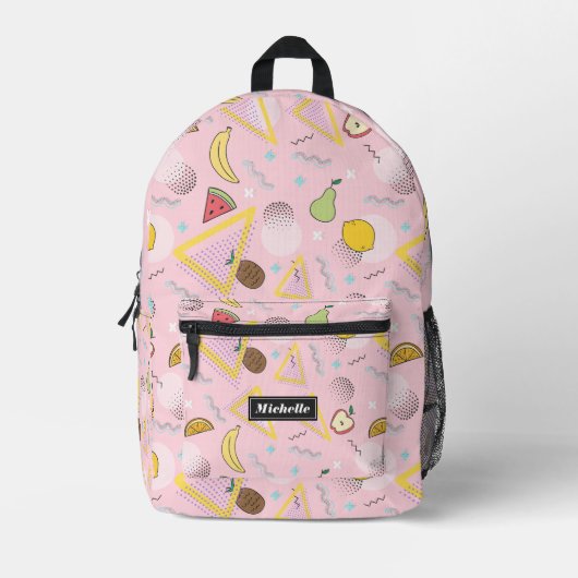 Sac À Dos Imprimé Fruit Tropical Fruit rose pastèque élégant (Recto)