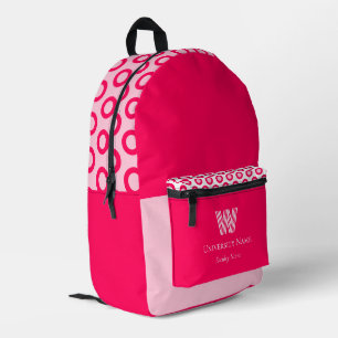 Sac À Dos Imprimé Fuchsia Dots Imaginaire Monogramme étudiant