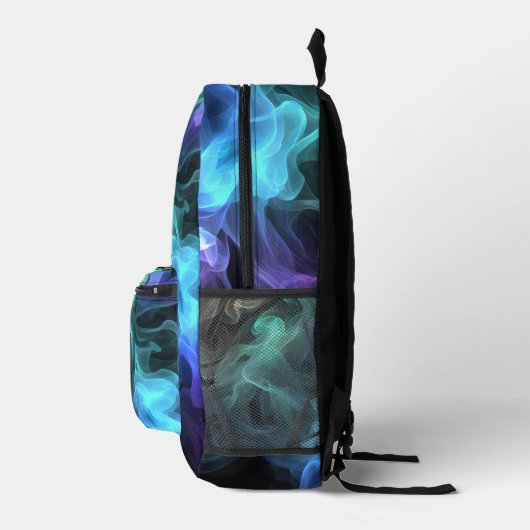 Sac À Dos Imprimé Fumée Iridescente sur noir (Droite)