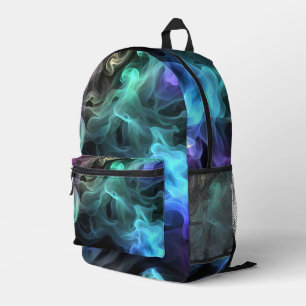 Sac À Dos Imprimé Fumée Iridescente sur noir