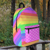 Fun and Bright Rainbow Stripes, Monogrammes sur ro
