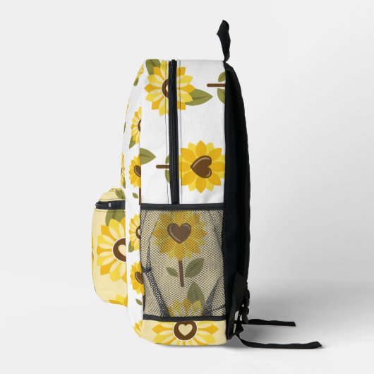 Sac À Dos Imprimé Fun Jote Sunflower Heart Motif Monogramme (Droite)