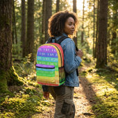 Sac À Dos Imprimé Fun Monogram Customizable Rainbow Stripes