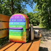 Sac À Dos Imprimé Fun Monogram Customizable Rainbow Stripes