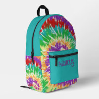 Fun Rainbow Colors Retro Tie Dye Monogramme