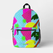 Sac À Dos Imprimé Fun Retro Palm Neon Epic Eighties Motif (Recto)