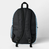 Sac À Dos Imprimé Fun Retro Wavy Check Blue Monogramme Nom (Verso)