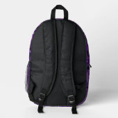 Sac À Dos Imprimé Funky Bold Boho Purple Digital Abstrait Fractal (Verso)