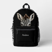 Sac À Dos Imprimé Funny Peeking Zebra (Recto)