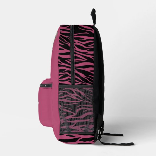 Sac À Dos Imprimé Funny Peeking Zebra rose (Droite)