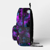 Sac À Dos Imprimé Galaxie bleue et violette Nom personnalisé (Droite)
